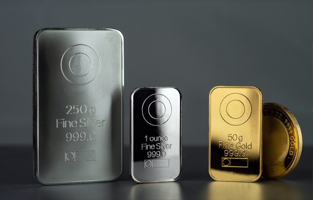 Silver and Gold Coins, Bars